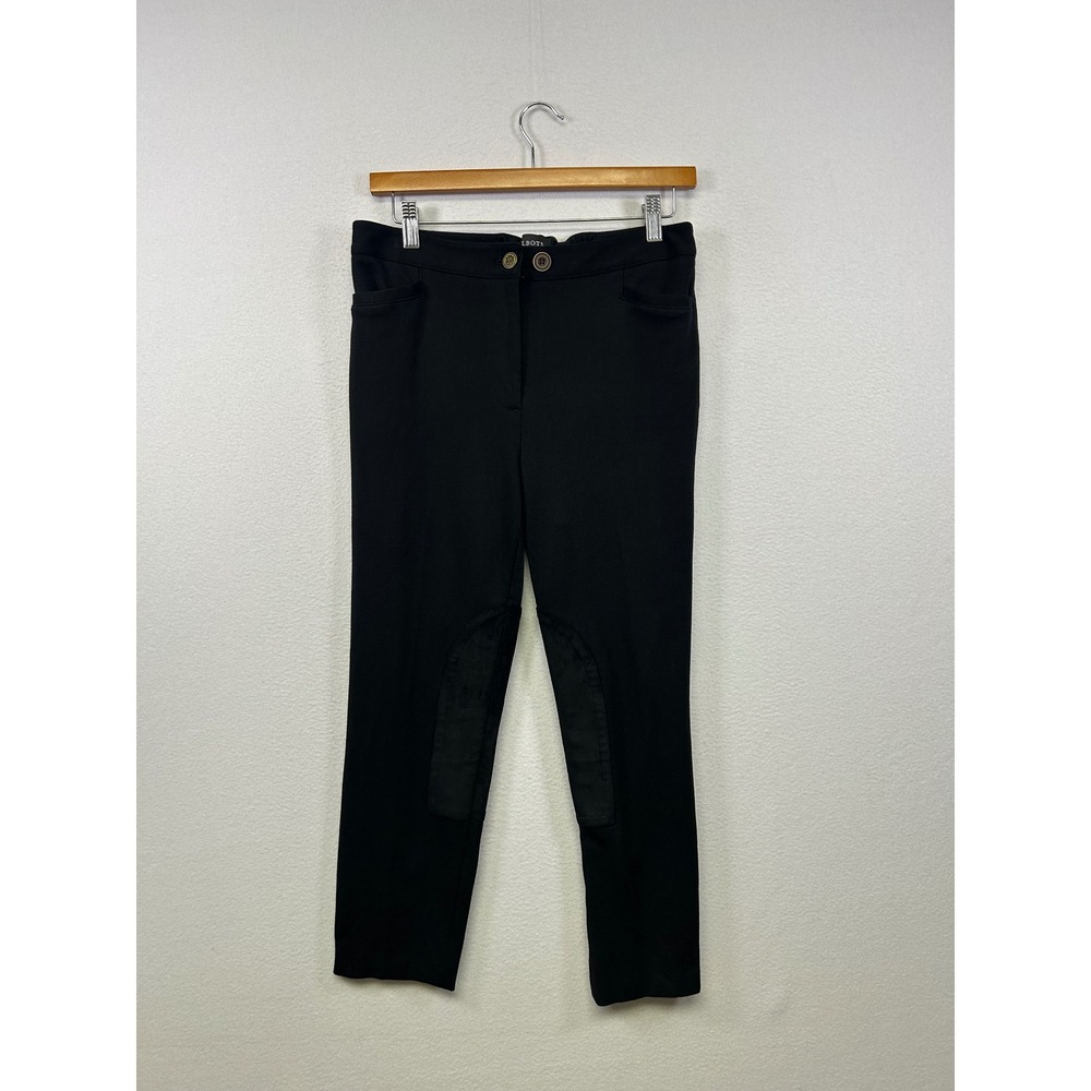 Equestrian Dark Academia Talbots Womens 6 Black Skinny Ankle Knee Patch Pants